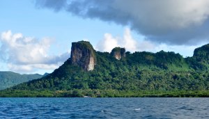 Sokehs Rock and Sokehs Ridge from the lagoon