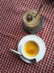 Vietnamese coffee with milk and creme brulee = $1.59